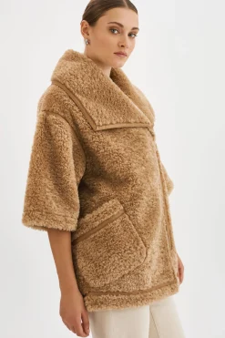 Shop LAMARQUE OHANNA | Sherpa Coat CARAMEL