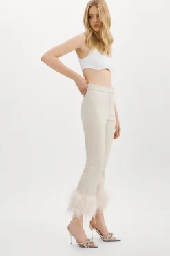 Hot LAMARQUE PAGETTA | Feather Trimmed Trousers Bone