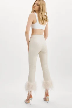 Hot LAMARQUE PAGETTA | Feather Trimmed Trousers Bone