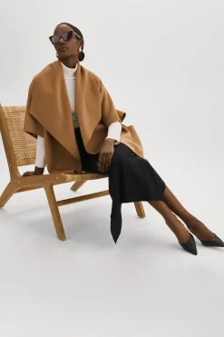 New LAMARQUE PENELOPE | Double Face Wool Coat Camel