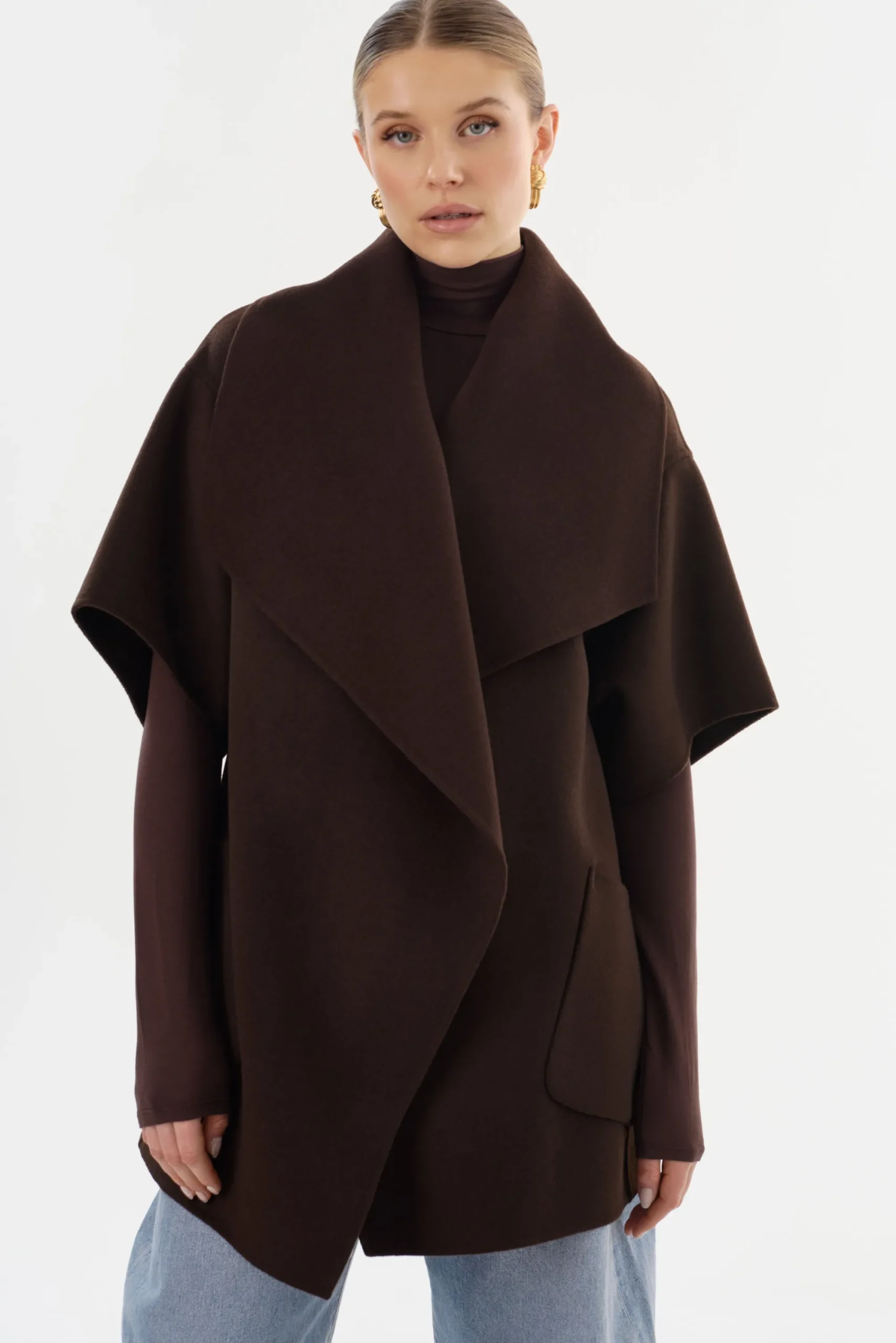 Online LAMARQUE PENELOPE | Double Face Wool Coat Dark Brown