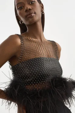 Clearance LAMARQUE PIA | Rhinestone Top Black