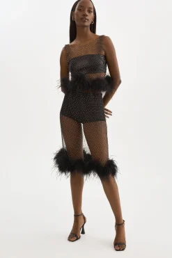 Clearance LAMARQUE PIA | Rhinestone Top Black