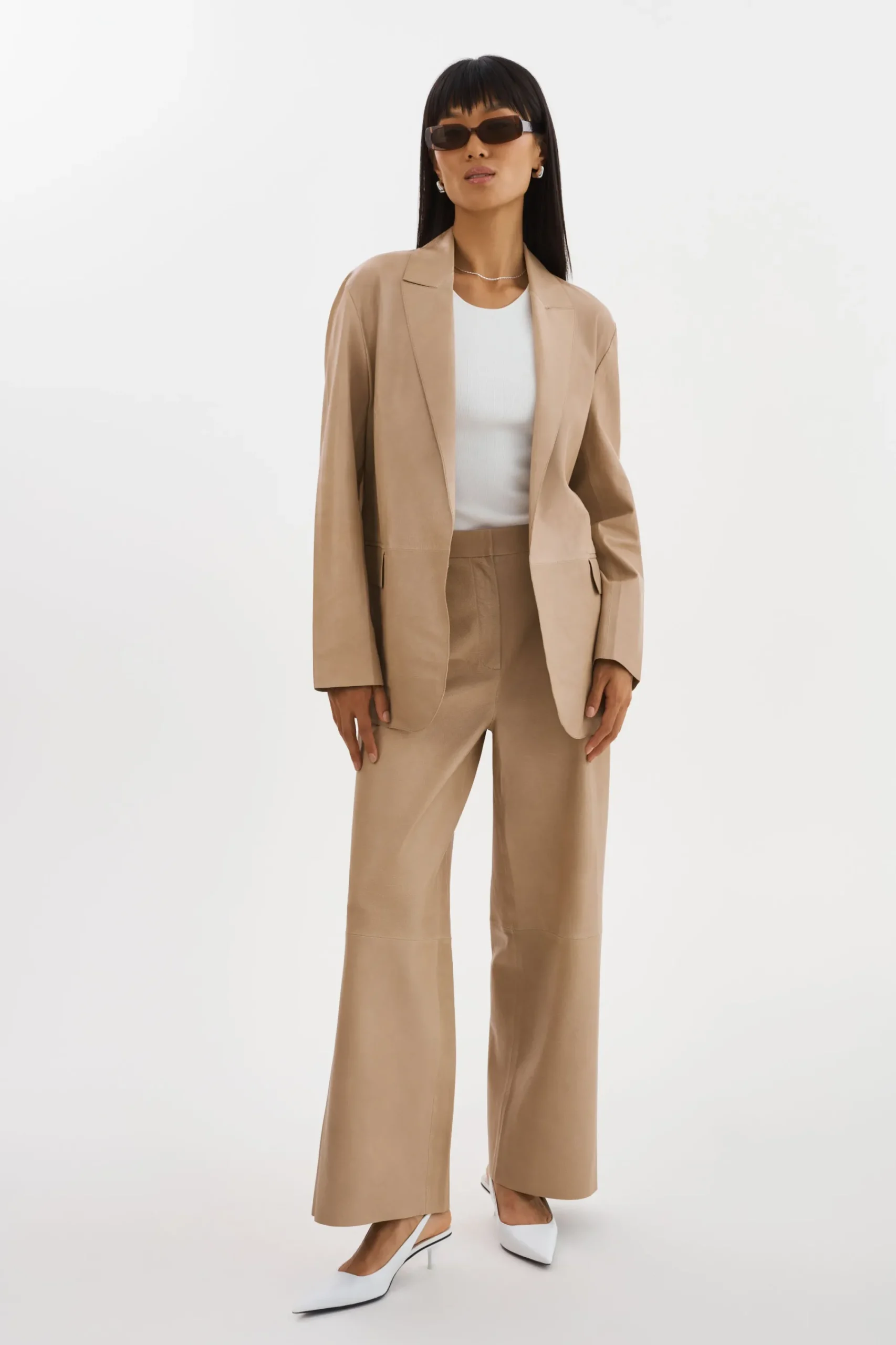 Discount LAMARQUE QUIRINA | Leather Blazer Beige