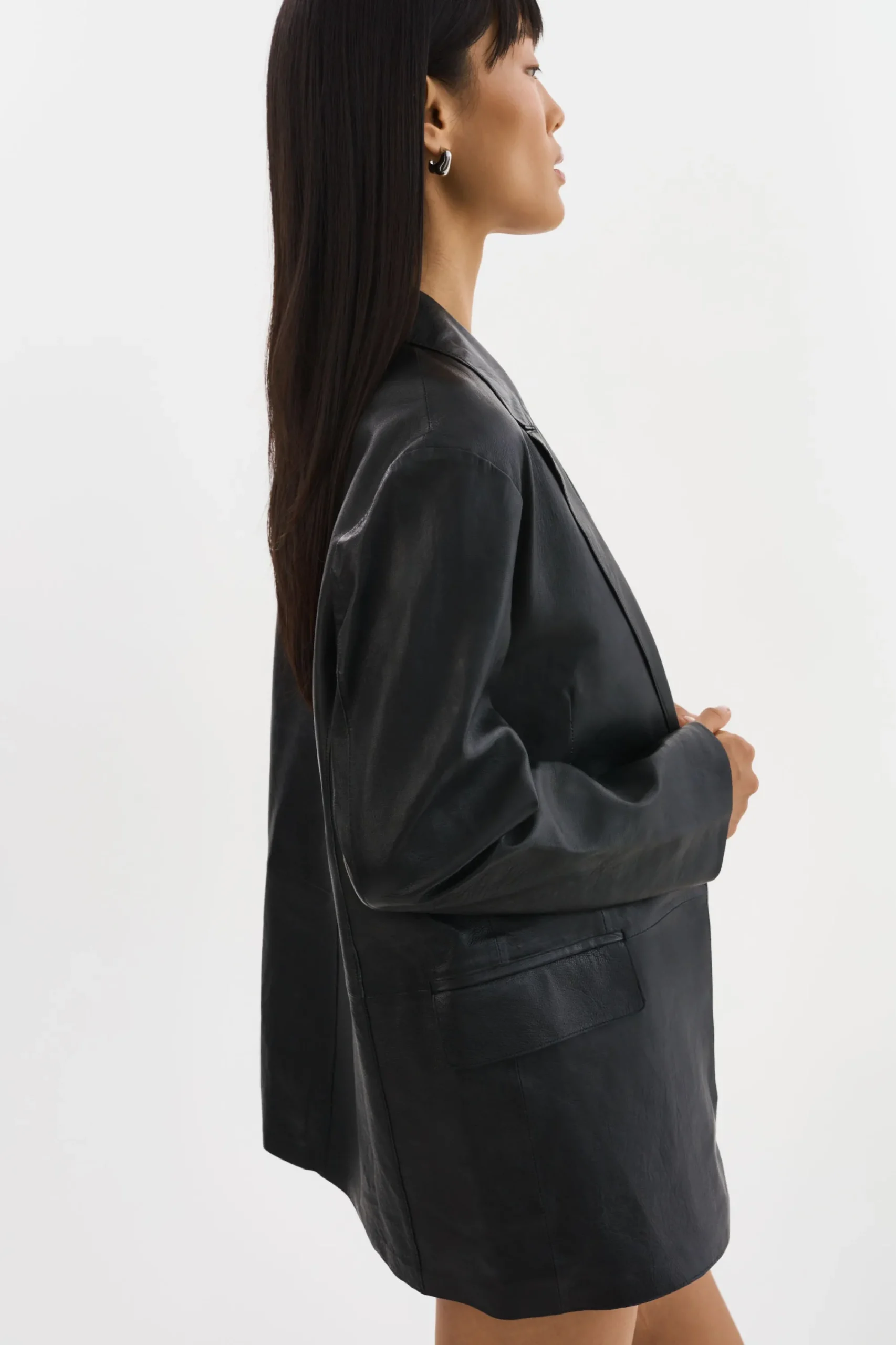 Shop LAMARQUE QUIRINA | Leather Blazer Black