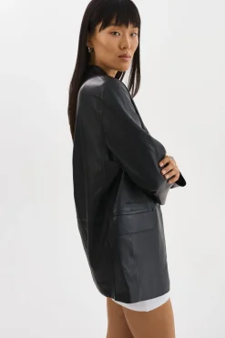 Shop LAMARQUE QUIRINA | Leather Blazer Black