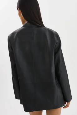Shop LAMARQUE QUIRINA | Leather Blazer Black