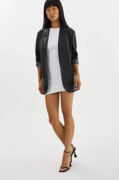 Shop LAMARQUE QUIRINA | Leather Blazer Black