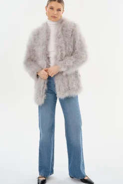 Sale LAMARQUE RABEA | Feather Coat Light Grey