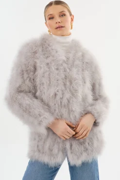 Sale LAMARQUE RABEA | Feather Coat Light Grey