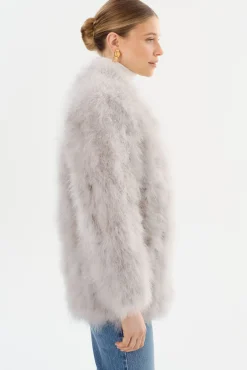 Sale LAMARQUE RABEA | Feather Coat Light Grey