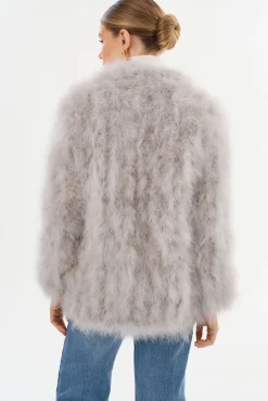 Sale LAMARQUE RABEA | Feather Coat Light Grey