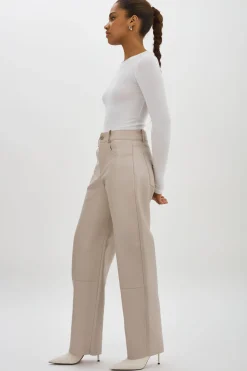 Discount LAMARQUE RIDA | Horseshoe Leather Pants Oat