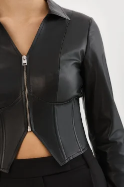 Discount LAMARQUE ROMI | Leather Corset Jacket Black