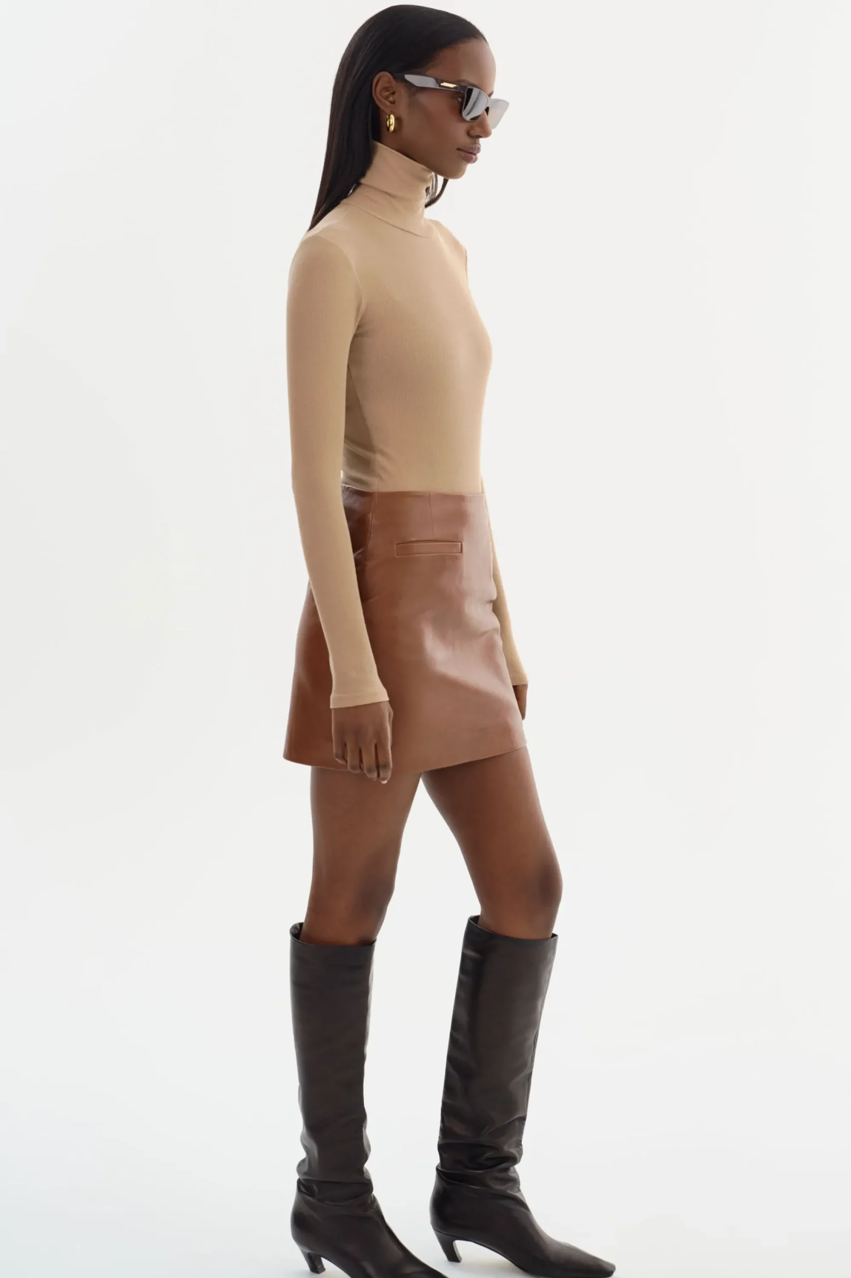 Hot LAMARQUE ROWAN | Leather Mini Skirt Luggage