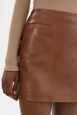 Hot LAMARQUE ROWAN | Leather Mini Skirt Luggage