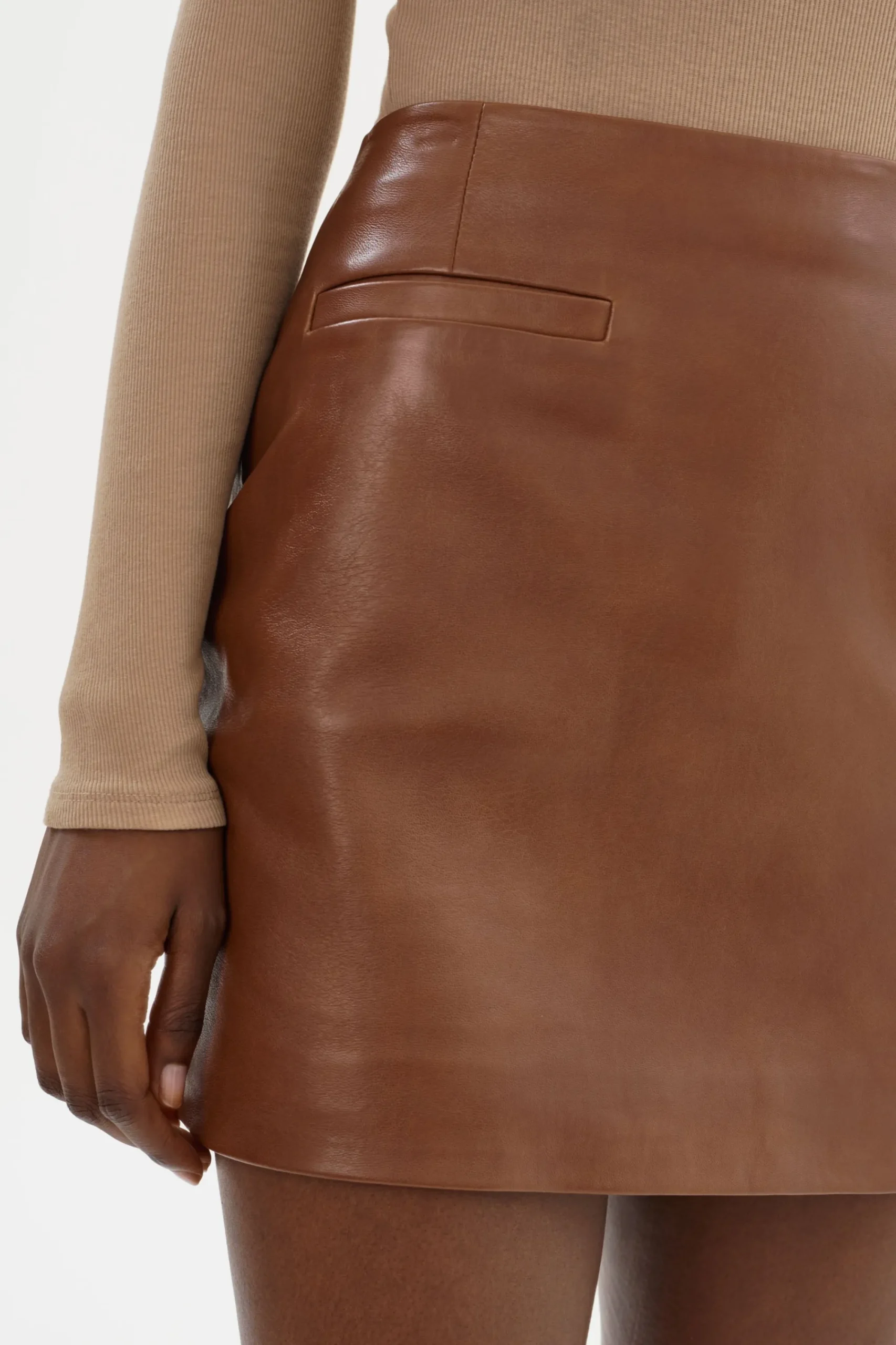 Hot LAMARQUE ROWAN | Leather Mini Skirt Luggage