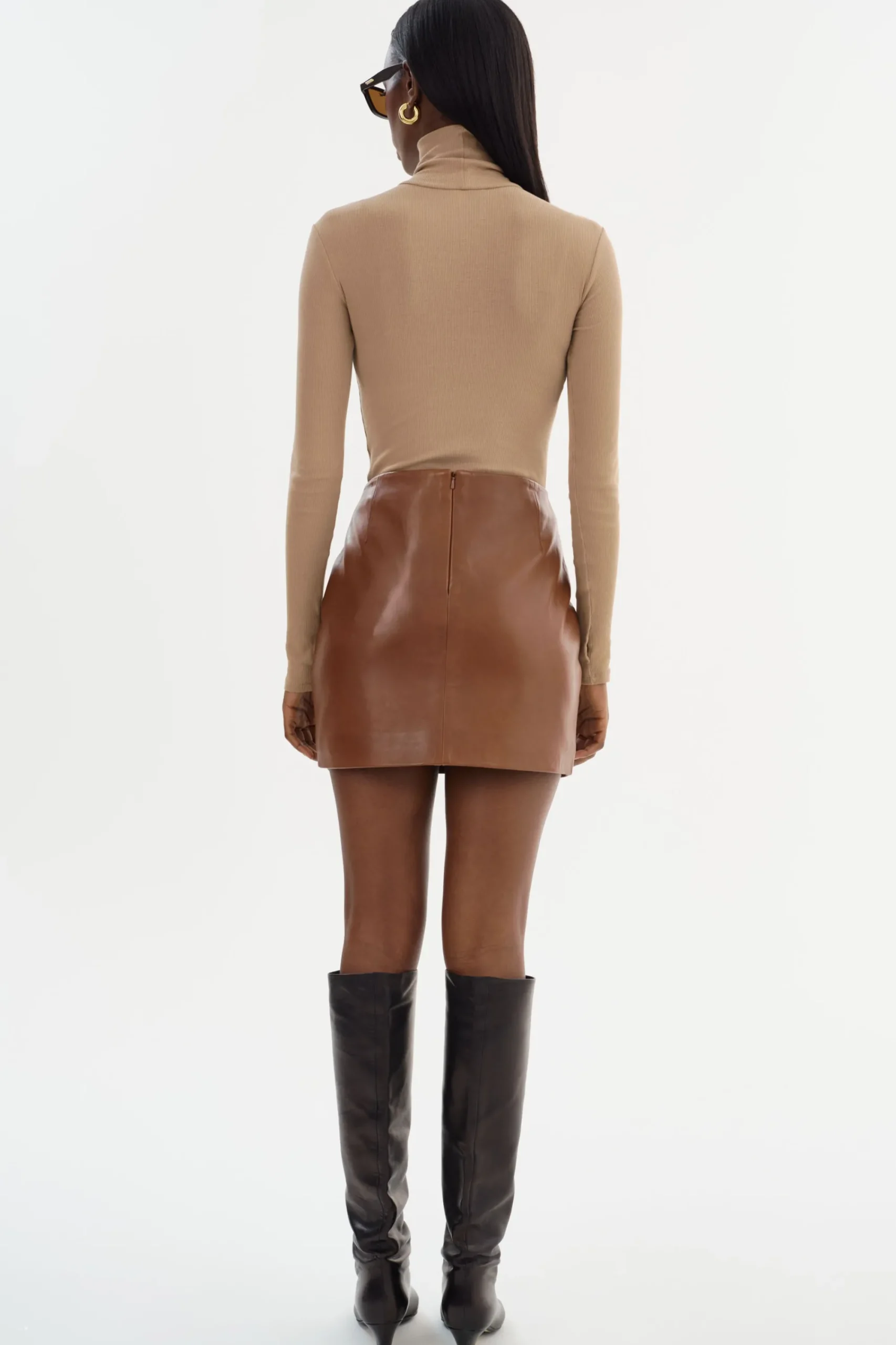 Hot LAMARQUE ROWAN | Leather Mini Skirt Luggage