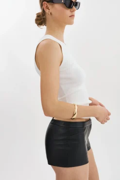 Online LAMARQUE RUKIYA | Leather Low-Rise Hot Short Black