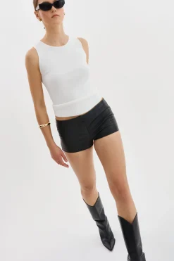 Online LAMARQUE RUKIYA | Leather Low-Rise Hot Short Black
