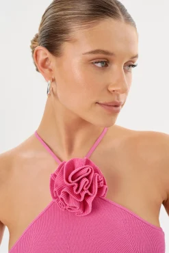 Best LAMARQUE SAVINA | Rib Knit Halter Dress Super Pink