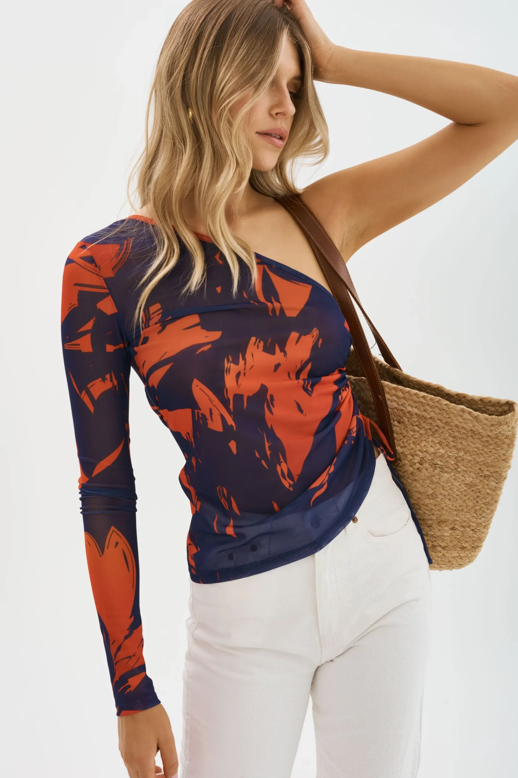 Best LAMARQUE SELA | Mesh One Shoulder Top Floral