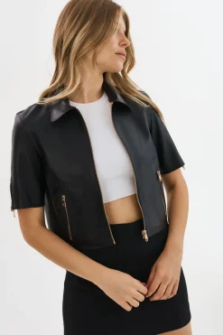 Best Sale LAMARQUE SEVANA | Reversible Leather Jacket Black/Gold