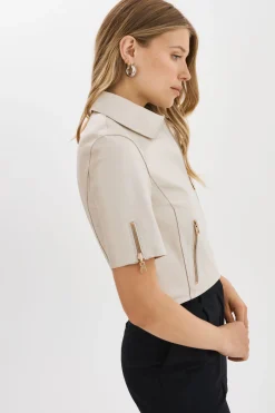 Store LAMARQUE SEVANA | Reversible Leather Jacket Bone/Gold