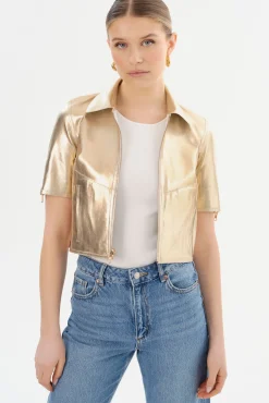 Cheap LAMARQUE SEVANA | Reversible Leather Jacket Winter White/Gold