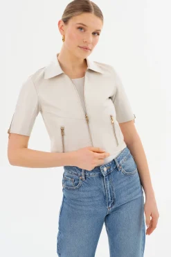 Cheap LAMARQUE SEVANA | Reversible Leather Jacket Winter White/Gold