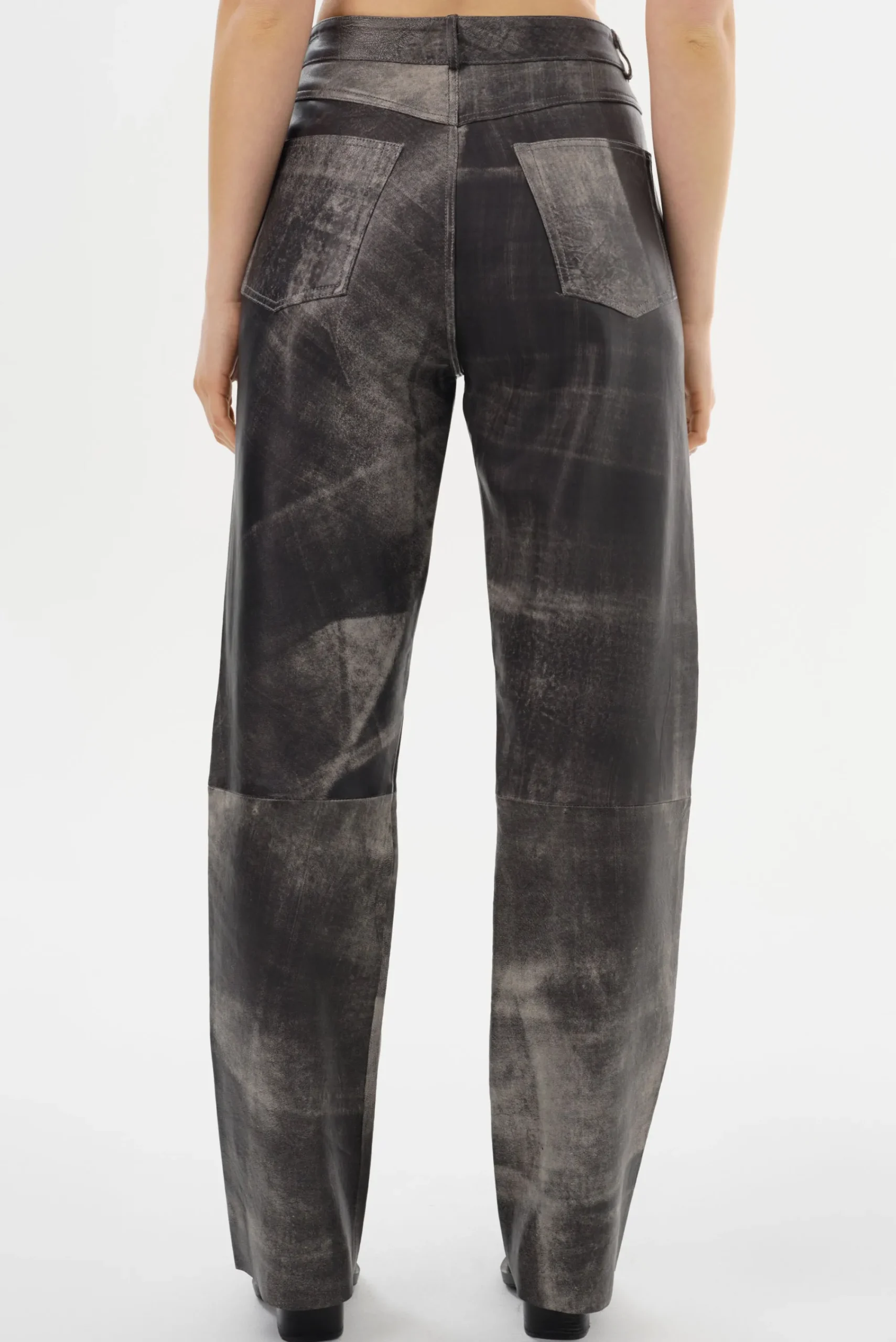 Clearance LAMARQUE SHANNON | Leather Pants Fossil Grey