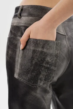 Clearance LAMARQUE SHANNON | Leather Pants Fossil Grey
