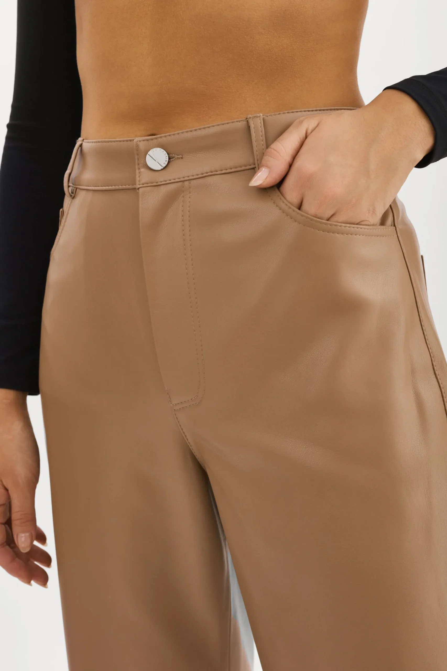 Best Sale LAMARQUE TAVI | Faux Leather Pants MOCHA