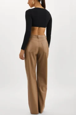Best Sale LAMARQUE TAVI | Faux Leather Pants MOCHA