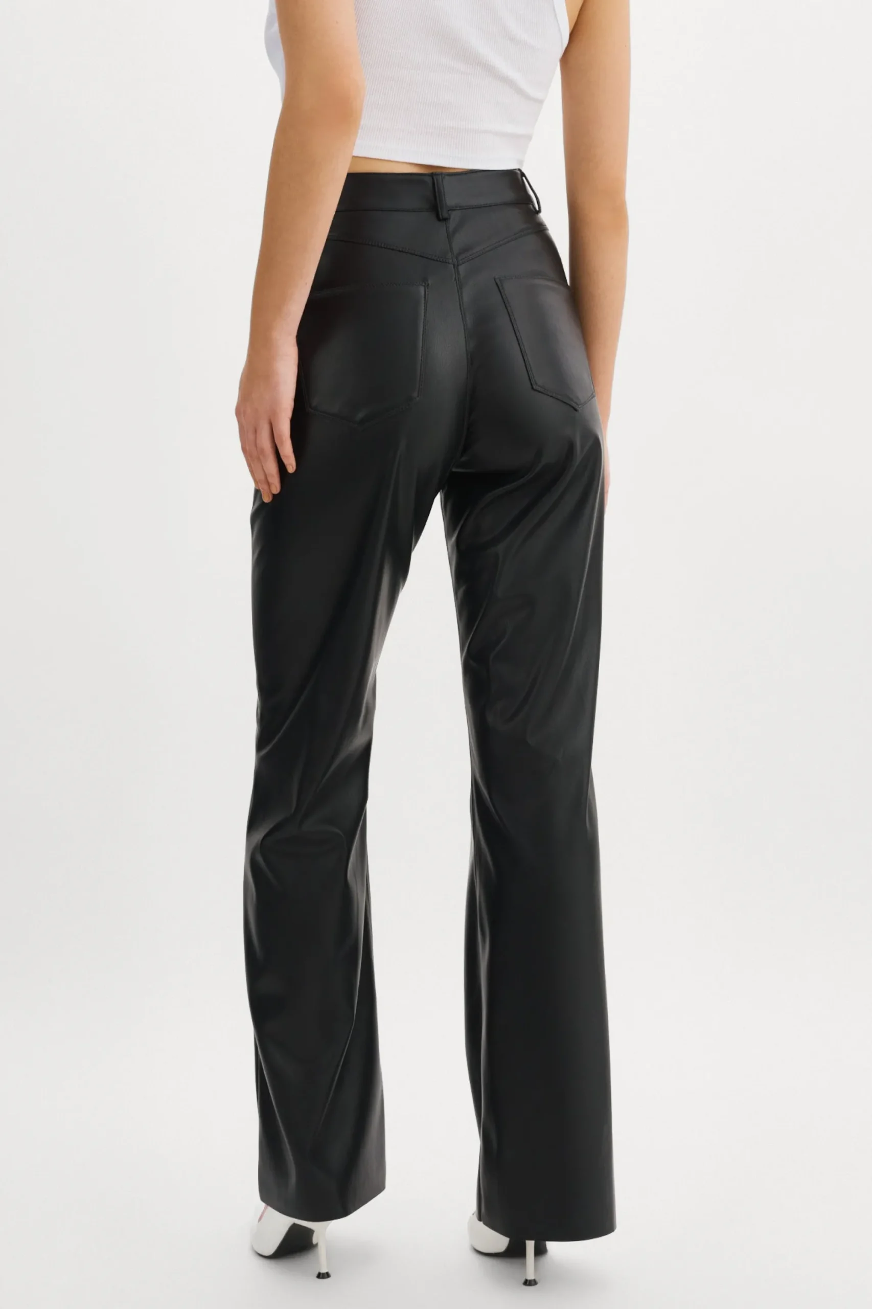 Discount LAMARQUE TAVI Faux Leather Pants Black