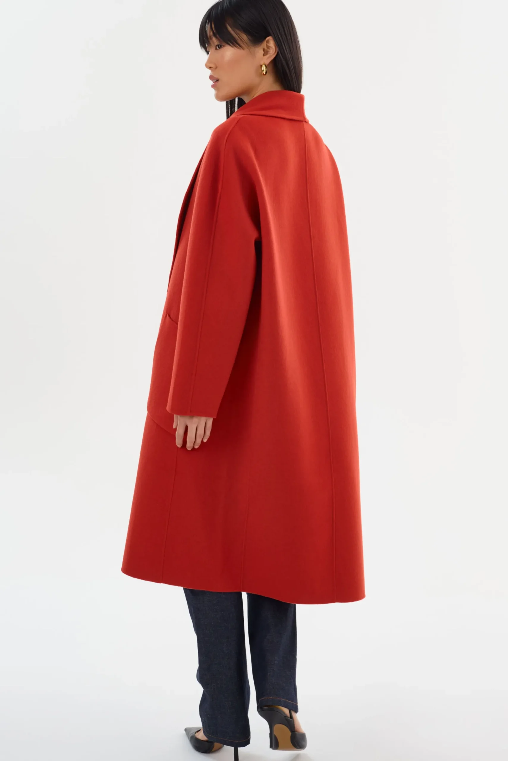 Best Sale LAMARQUE THARA | Shawl Collar Wool Coat Crimson