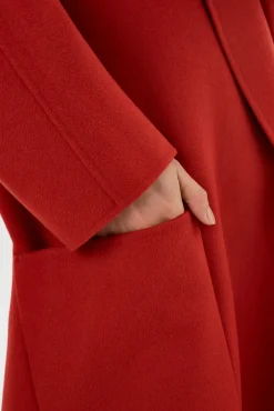 Best Sale LAMARQUE THARA | Shawl Collar Wool Coat Crimson