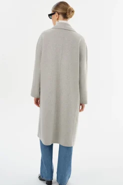 Discount LAMARQUE THARA | Shawl Collar Wool Coat Light Grey