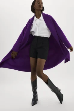Discount LAMARQUE THARA | Shawl Collar Wool Coat VIOLET