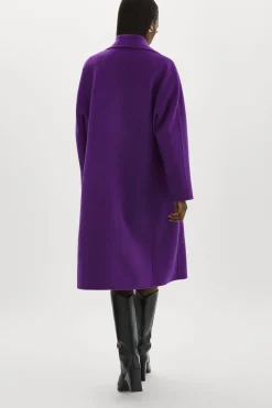 Discount LAMARQUE THARA | Shawl Collar Wool Coat VIOLET