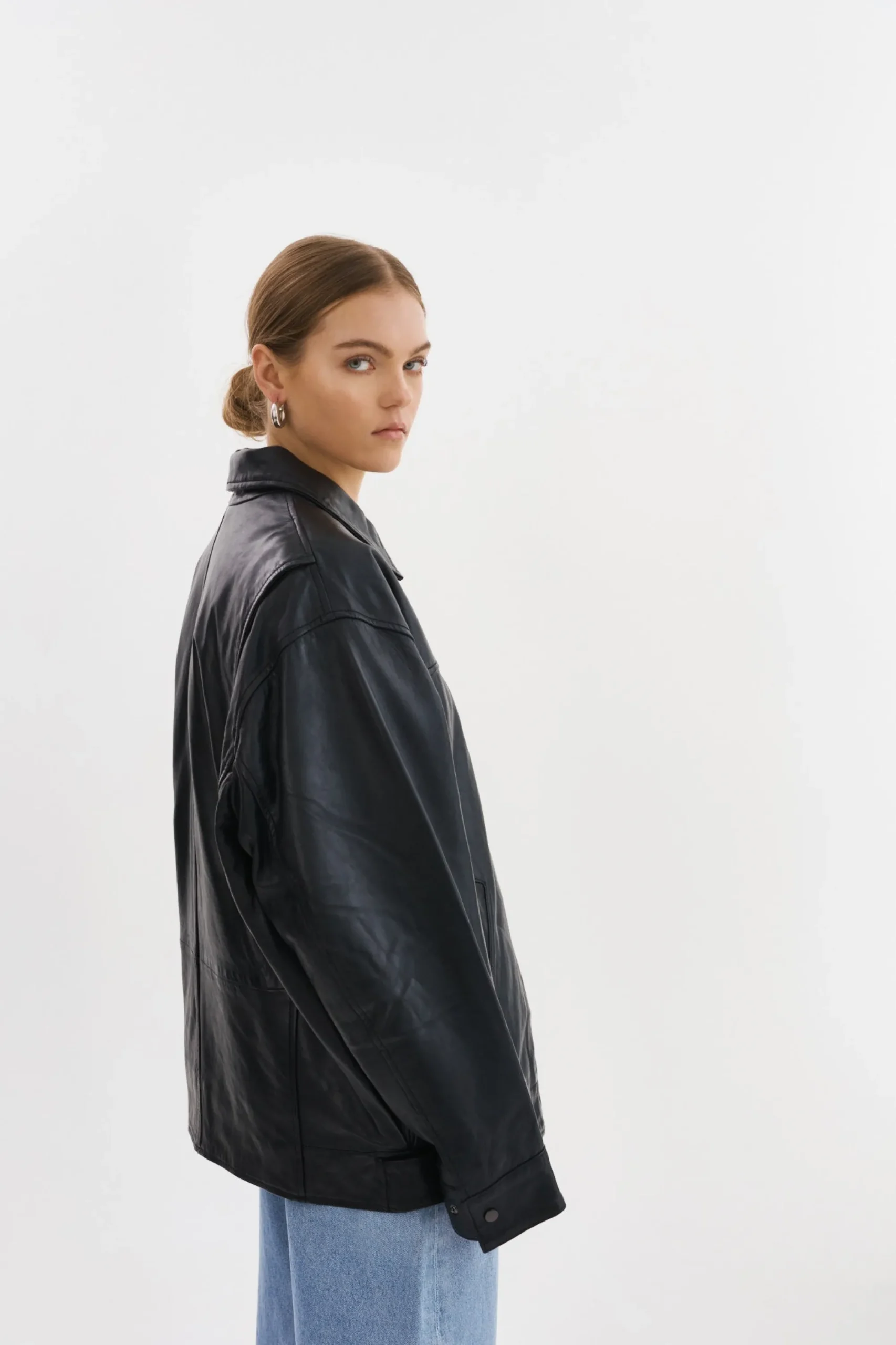 Sale LAMARQUE THEIA | Leather Bomber Jacket Black