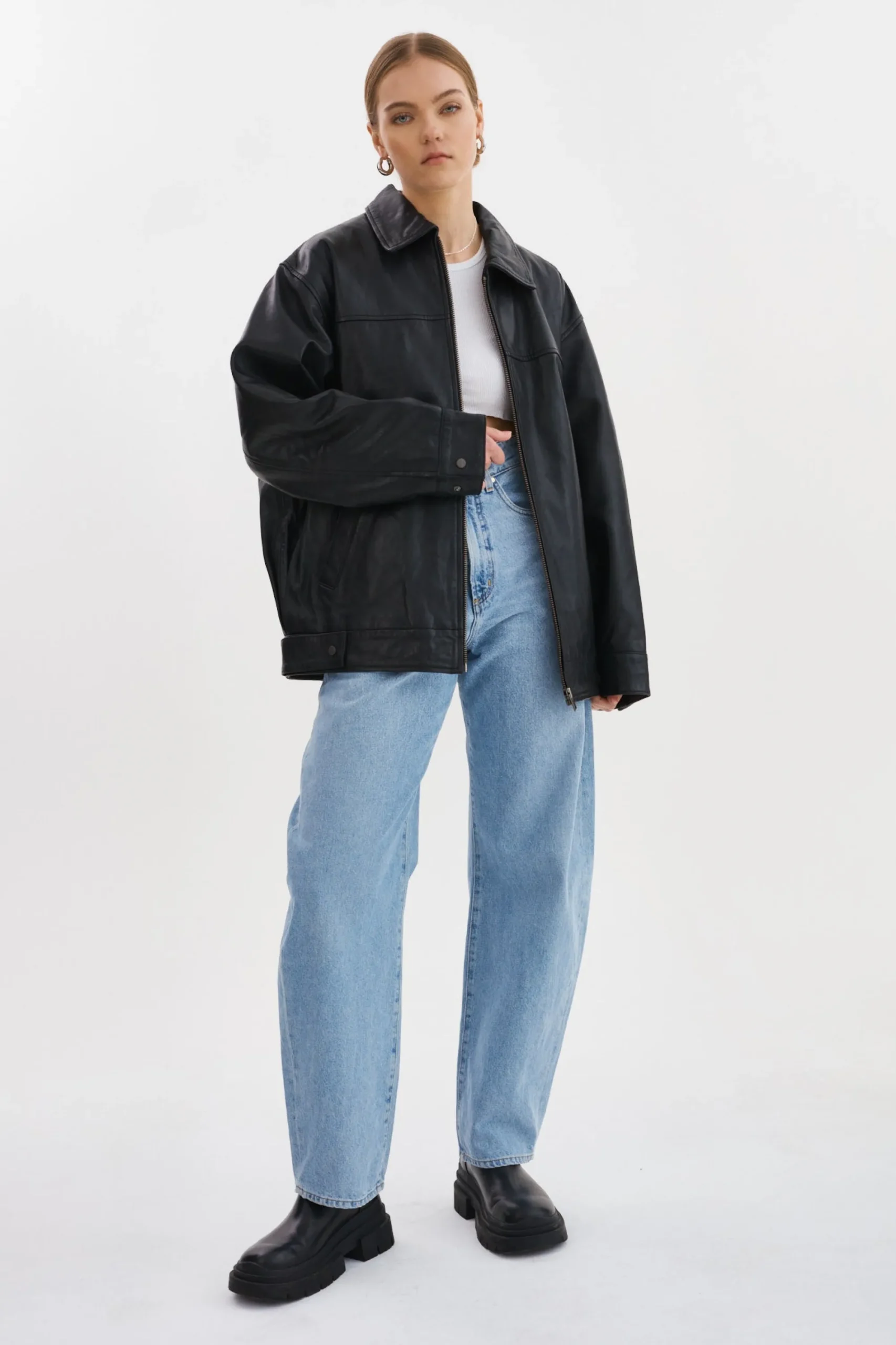 Sale LAMARQUE THEIA | Leather Bomber Jacket Black