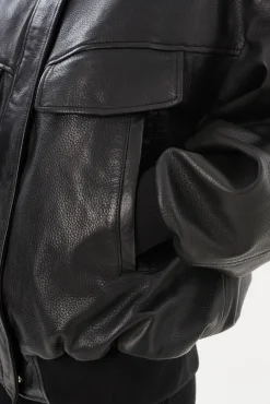 Sale LAMARQUE TREVANNA | Leather Bomber Jacket Black