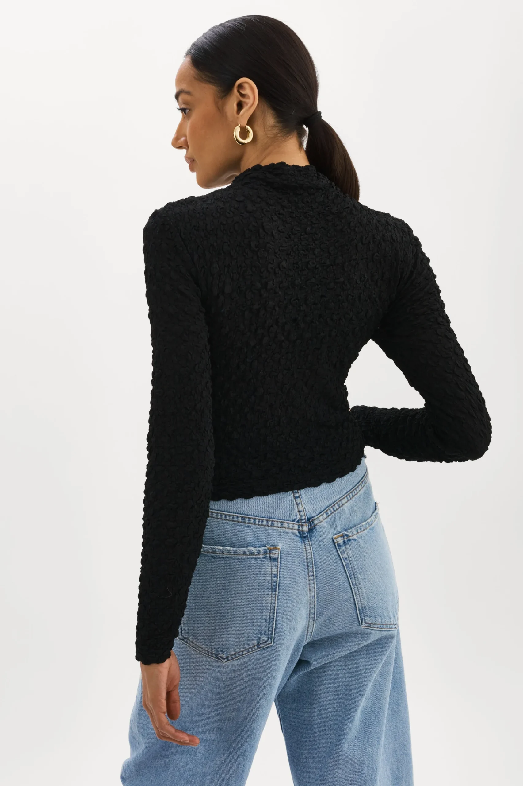 Outlet LAMARQUE VELMA | Crossover Long Sleeve Top Black