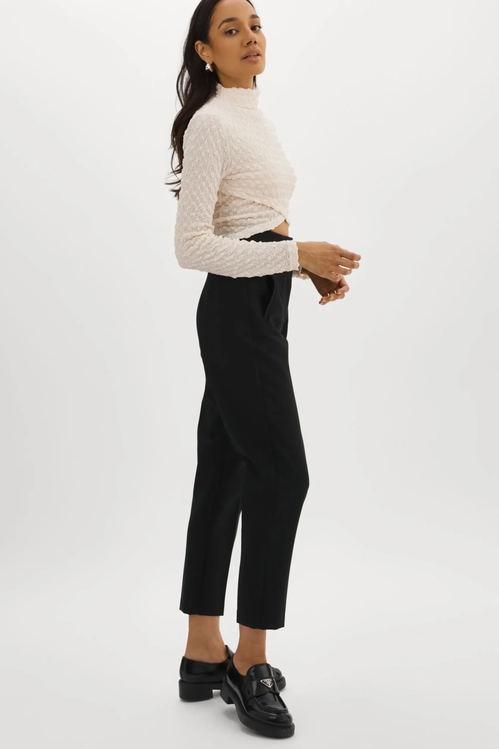 New LAMARQUE VELMA | Crossover Long Sleeve Top Off White