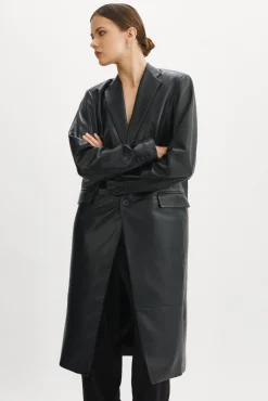 Shop LAMARQUE WILHELMINA | Leather Trench Black