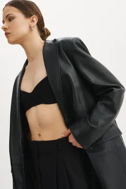 Shop LAMARQUE WILHELMINA | Leather Trench Black