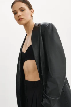 Shop LAMARQUE WILHELMINA | Leather Trench Black