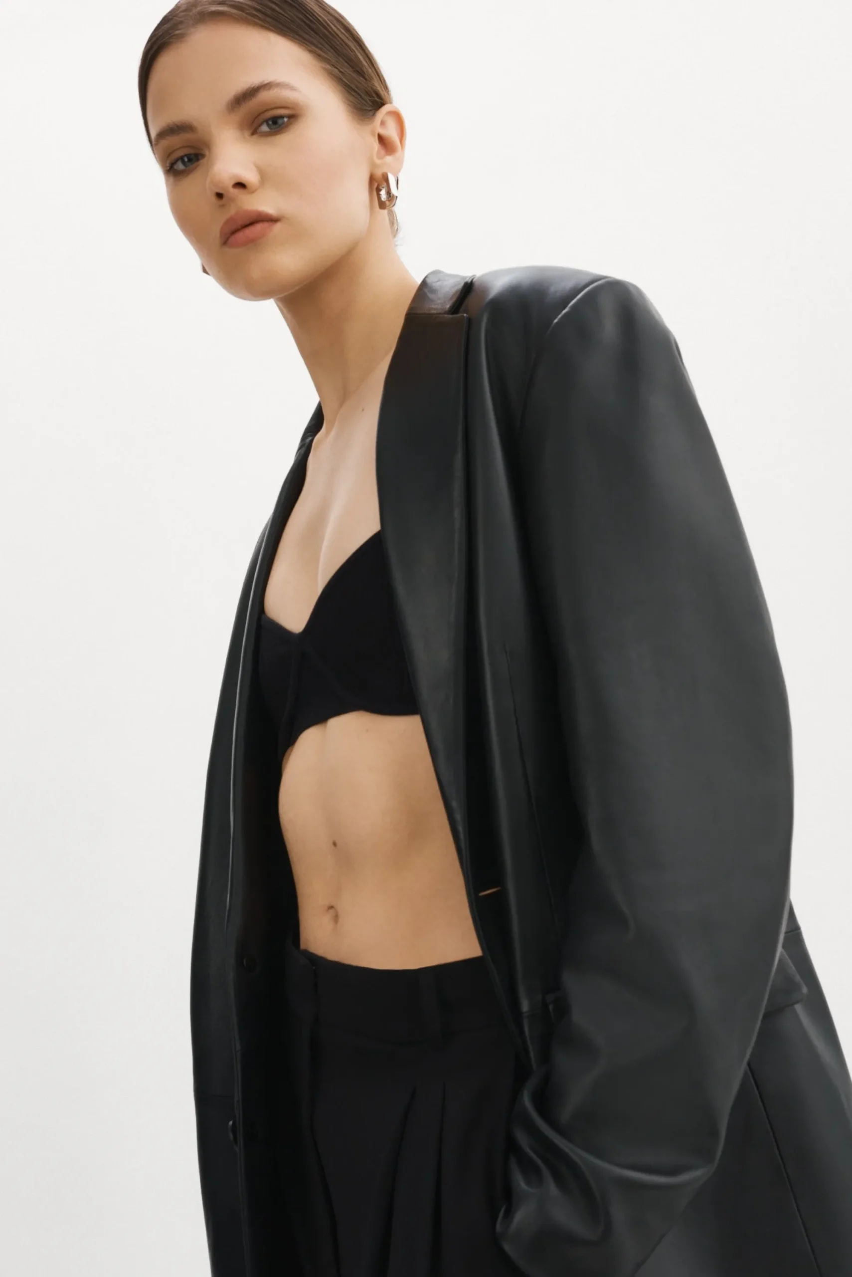 Shop LAMARQUE WILHELMINA | Leather Trench Black