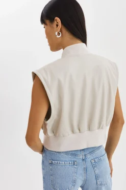 Cheap LAMARQUE XAIA | Faux Leather Convertible Bomber Jacket Bone